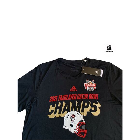 Adidas 2021 Men's Size L Taxslayer Gator Bowl Champs NC State Wolfpack T-Shirt - Picture 5 of 12